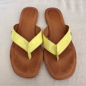 UGG Australia Tuolumne Yellow Pat. Leather Flip Flop Sandals 1107905 Size 7